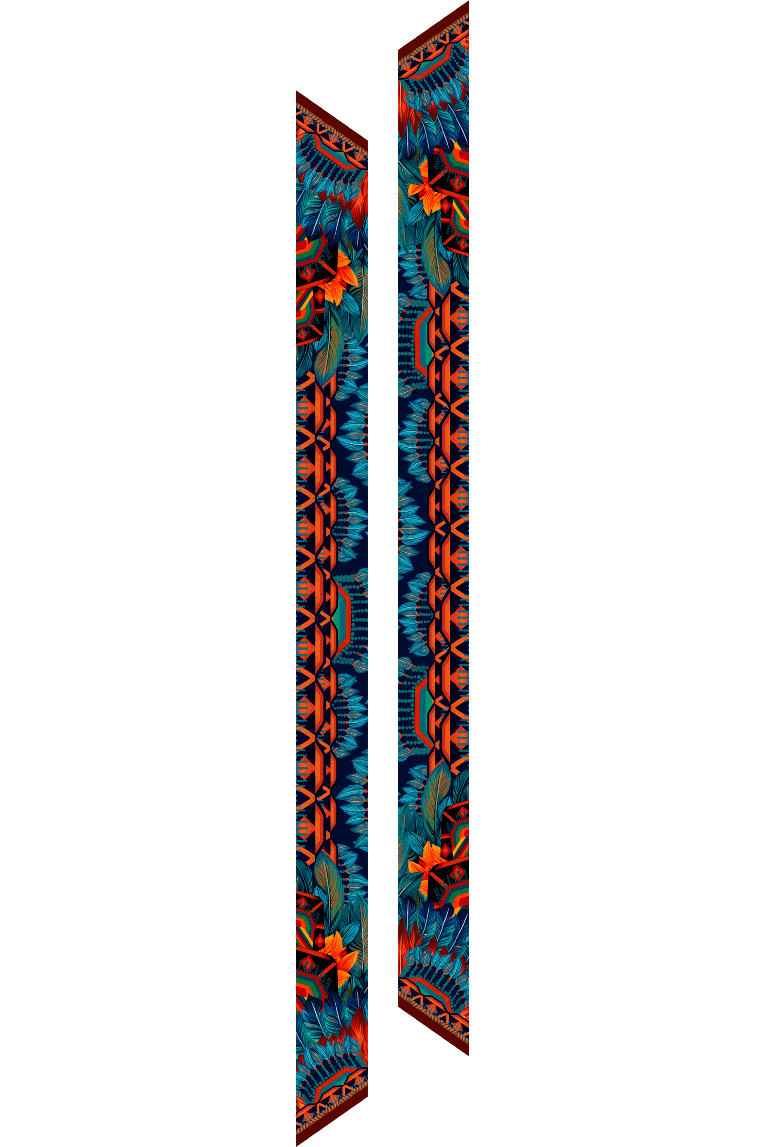 Twilly Amâzonia indígena em cetim de seda | 8X130cm