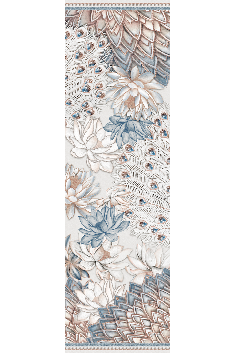 Echarpe Crystal Glow em mousseline de seda | 60x210cm