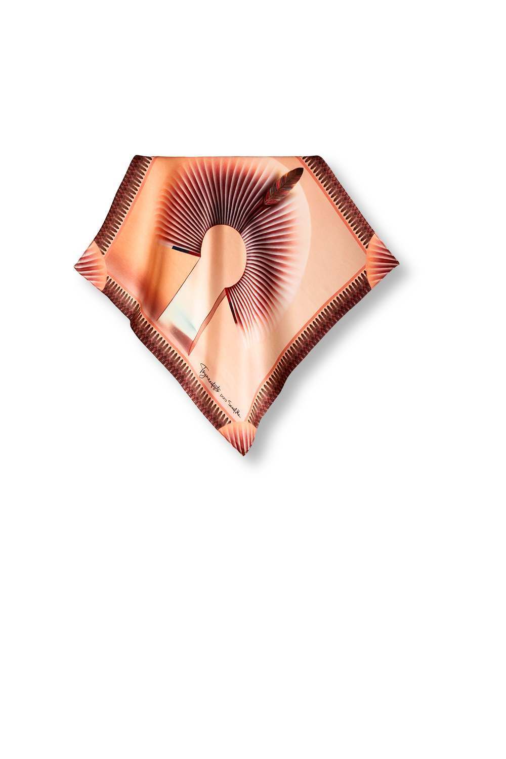 Lenço Toymanifesto Portal Rosa em cetim de seda | 40x40cm