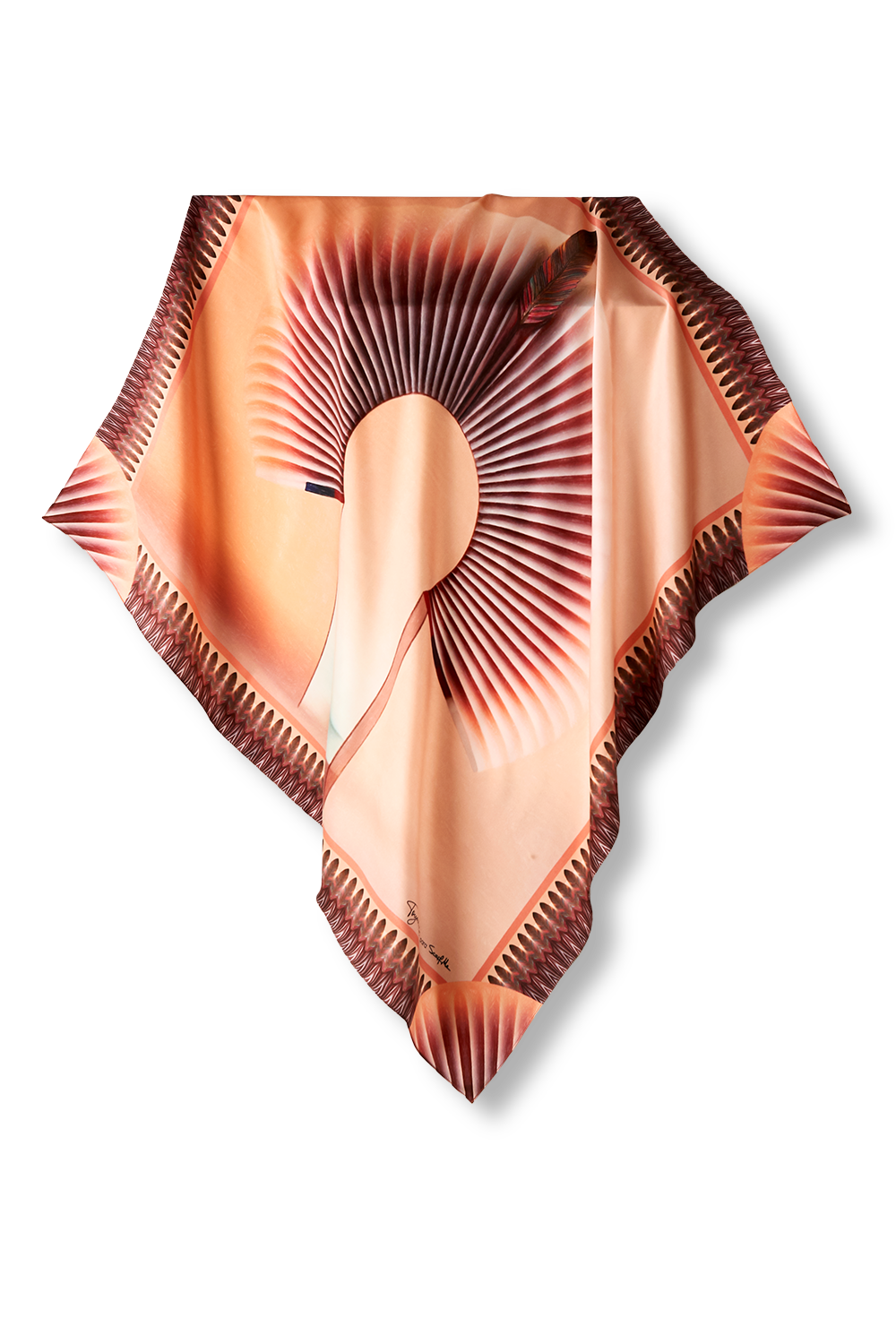 Lenço Toymanifesto Portal Rosa em cetim de seda | 90x90cm