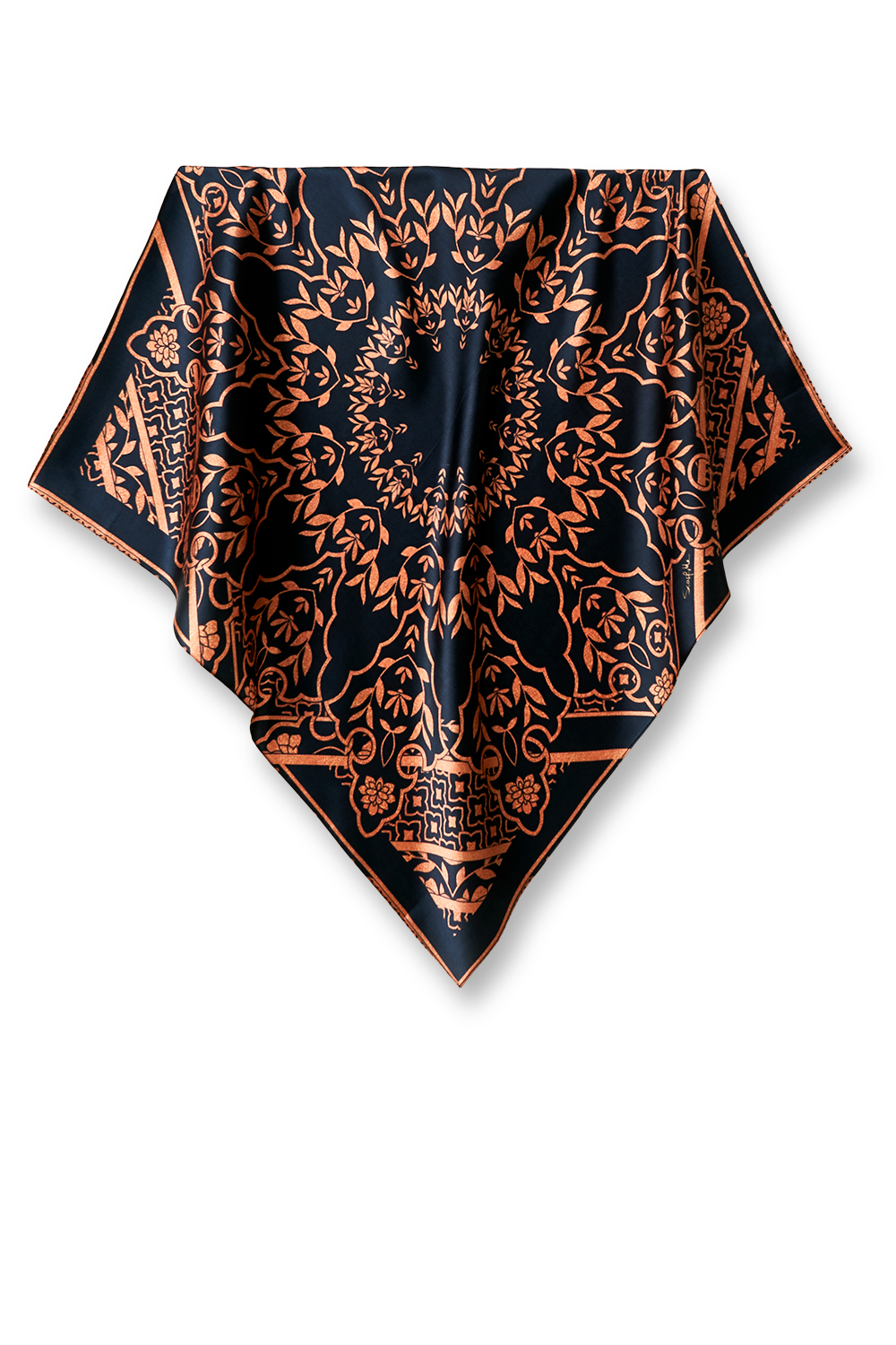 Lenço Flair Mandala em cetim de seda | 65x65cm