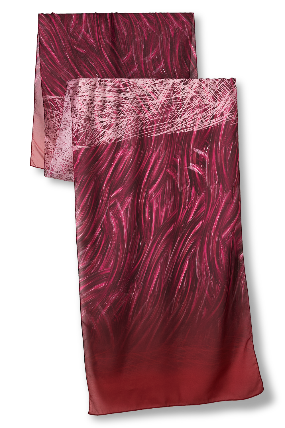 Echarpe Hachura rosa em mousseline de poliéster | 45x210cm