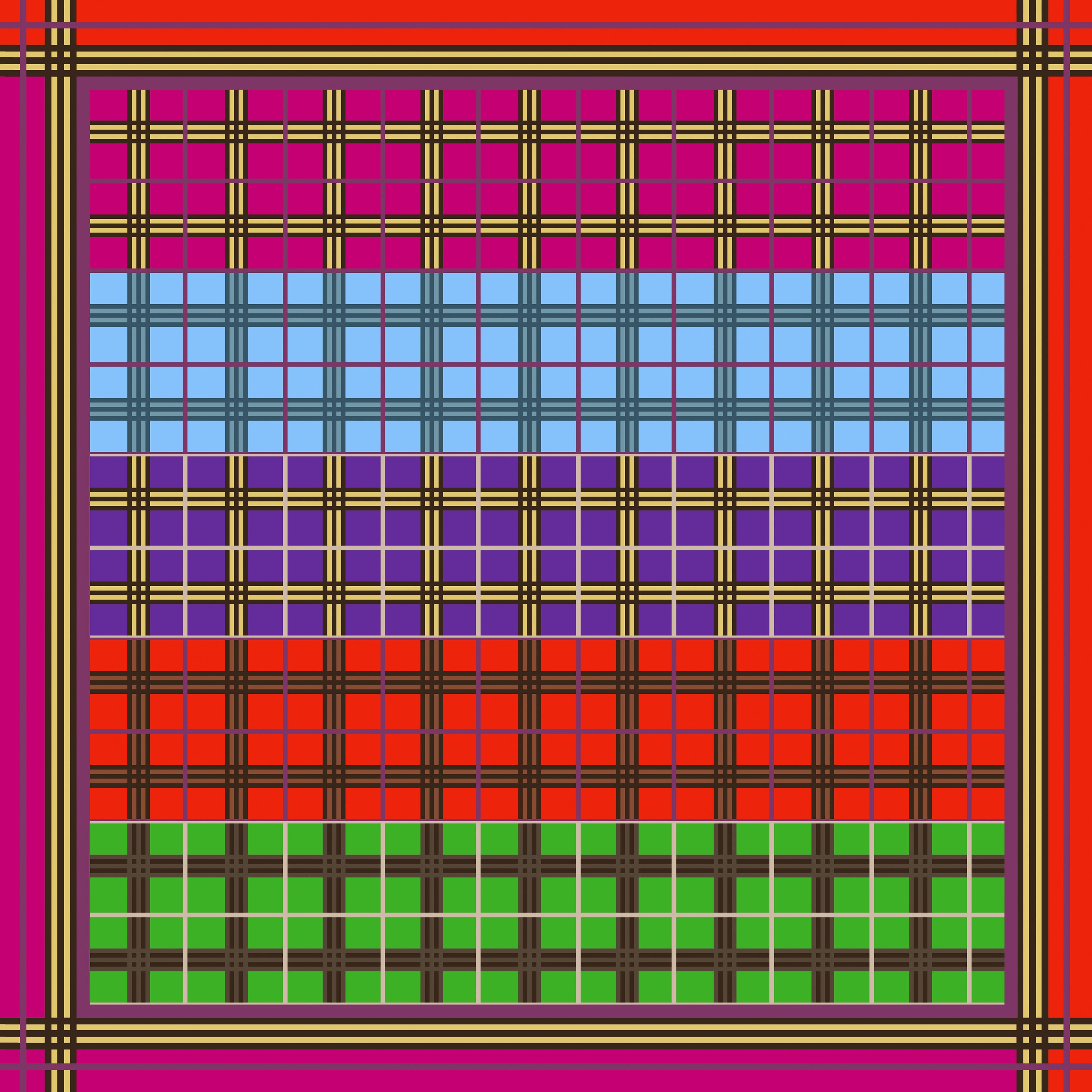Lenço Xadrez Colors em cetim poliéster | 70x70cm