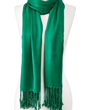 cachecol de viscose 70x180cm verde bandeira para festas, eventos, passeios, frio e inverno