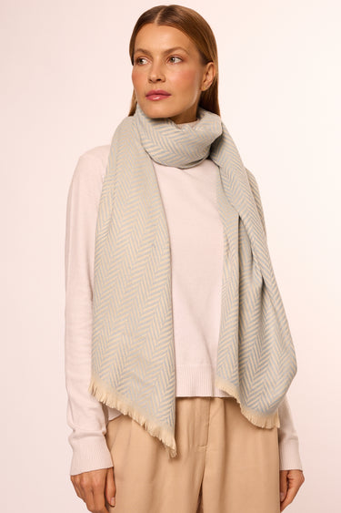 Cashmere Espinha de Peixe azul bebê