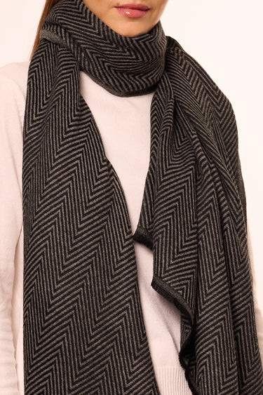 Cashmere Espinha de Peixe preto