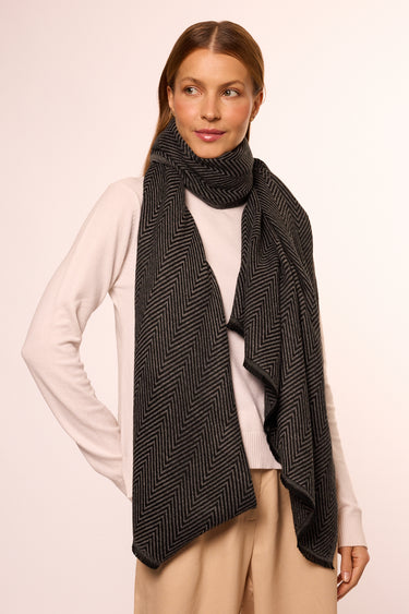 Cashmere Espinha de Peixe preto