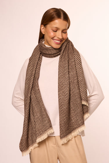 Cashmere Espinha de Peixe marrom