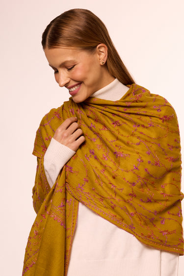 Gold Embroidered Cashmere 