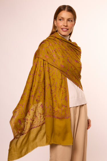 Gold Embroidered Cashmere 