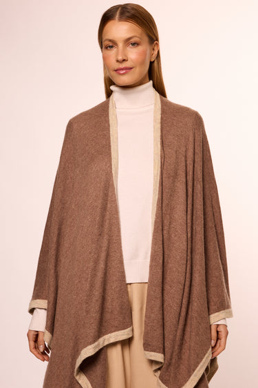Poncho Kali de cashmere chocolate