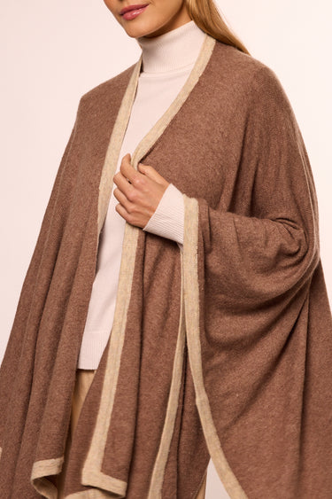 Poncho Kali de cashmere chocolate