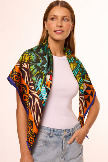 Lenço Mamute em twill de seda | 90x90cm