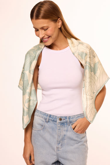 Summer Breeze Scarf in silk satin | 90x90cm