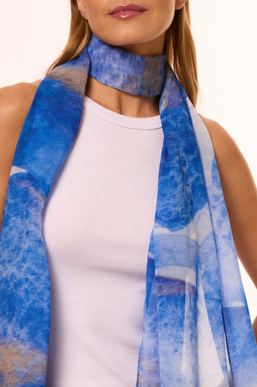 Echarpe Abstrato Mineral em mousseline de poliéster | 45x210cm