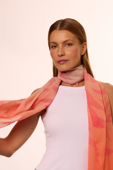 Echarpe Brisa Solar em mousseline de poliéster | 45x210cm