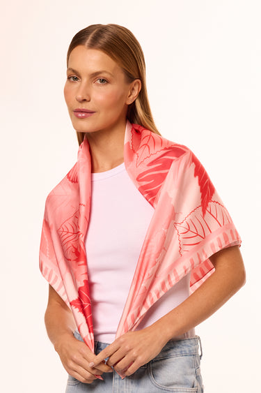 Lenço Intensidade rosa em cetim de poliéster | 90x90cm