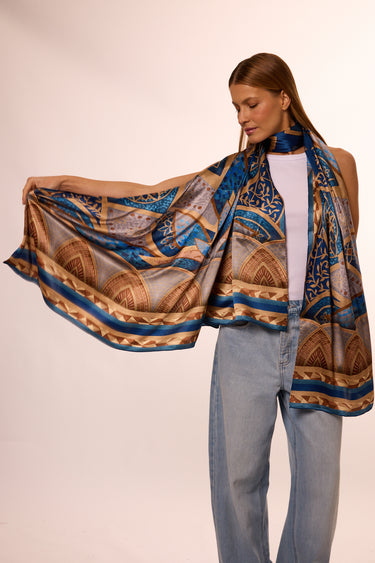 Echarpe Grand Mosque em cetim de seda | 130x200cm