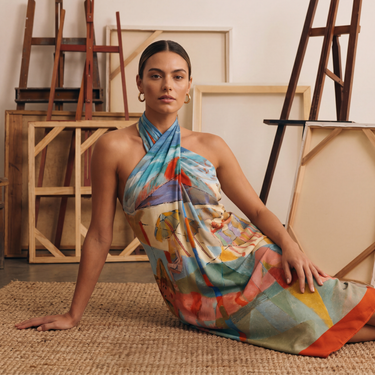 Beach Scene Sarong in viscose | 130x200cm
