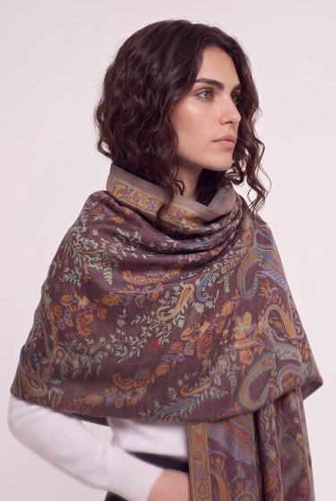 Pashmina Arabesque in modal with Indian silk | 071