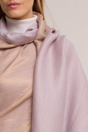Dupla face Cashmere com seda Zari lavanda