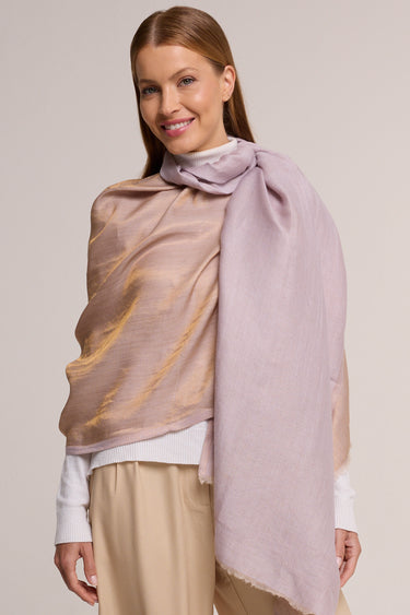 Dupla face Cashmere com seda Zari lavanda