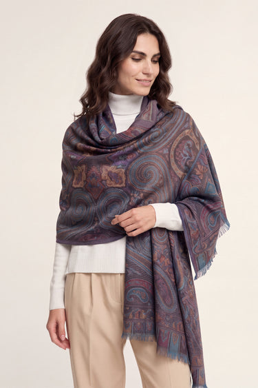 Pashmina Arabesque in modal with Indian silk | 064