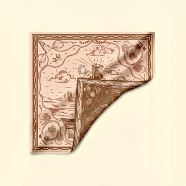 Lenço estampa Double Face Amazona em twill de seda | 110x110cm