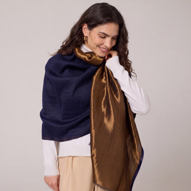 PASHMINA CASHMERE SCARF ME DOUBLE SIDED ZARI MARINHO