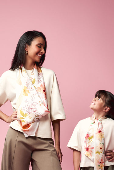 Lenço double face Solário off em lã | 110x110cm