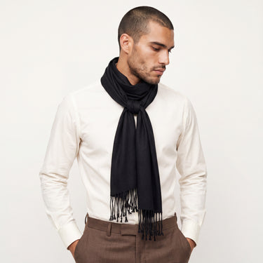 Black viscose pashmina | 70x180cm