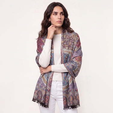 Pashmina Arabesque in modal with Indian silk | 074