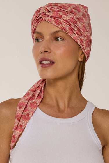 Turbante amarração Amanhecer rosa