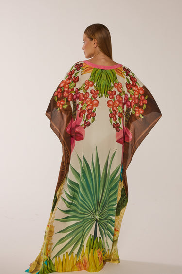 Long silk kaftan Textures