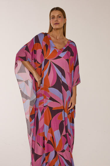 Kaftan longo de viscose Traços de Coragem