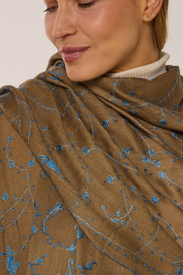 Cashmere Bordado verde musgo
