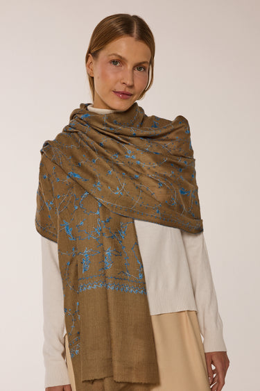 Cashmere Bordado verde musgo