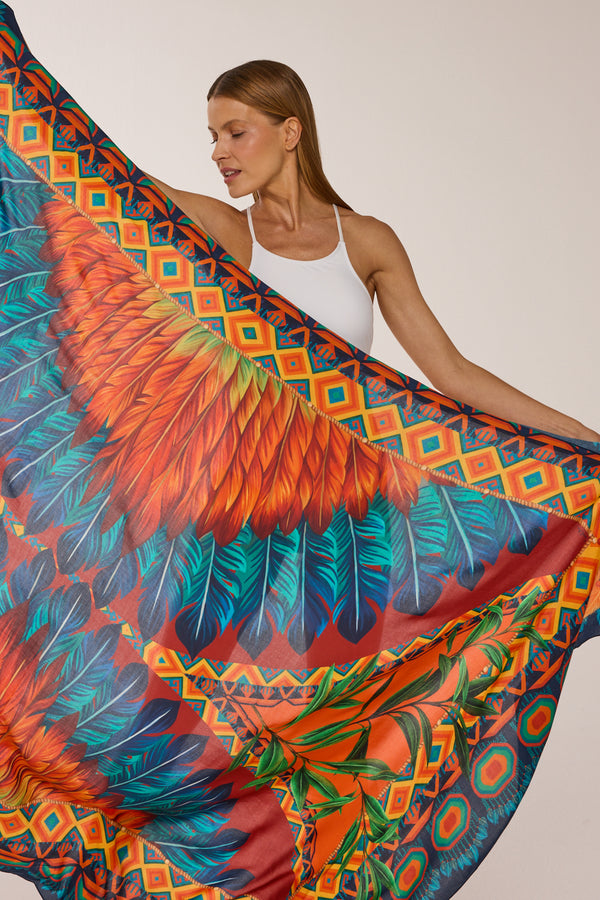 Pareô Amazônia Indígena em viscose | 130x200cm
