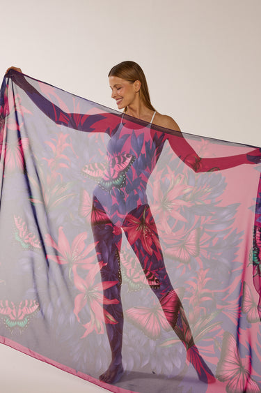 Panneau Pink Purple em georgete de poliéster | 130x200cm