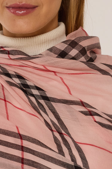 Cashmere Himalaia xadrez rosa