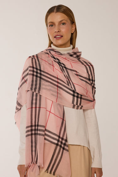 Cashmere Himalaia xadrez rosa