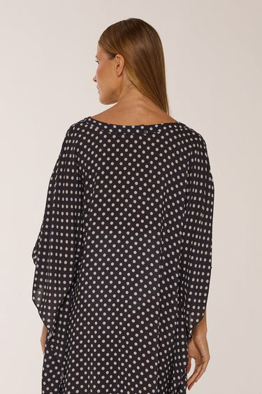 Short viscose polka dot kaftan