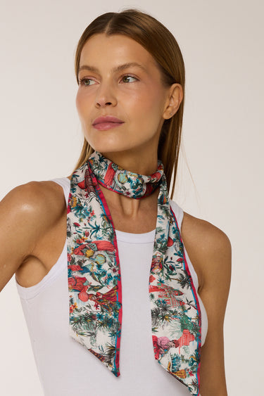 Twilly Toile de Jouy em cetim de poliéster | 8x130cm