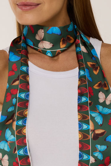 Twilly Yasmin green in polyester satin | 8X130cm