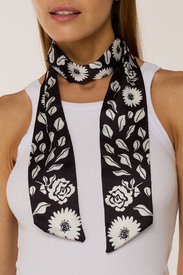 Twilly Botânica em cetim de poliéster | 8x130cm