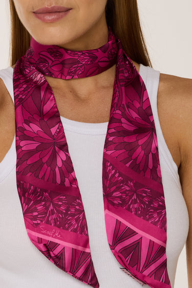 Twilly Ramos de púrpura pink em cetim poliéster | 8x130cm