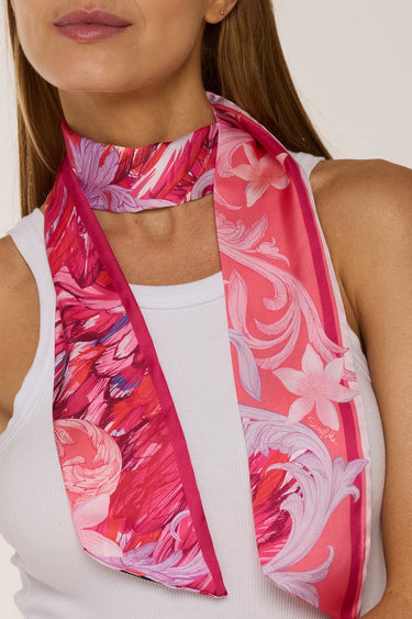 Twilly Águia rosa em cetim de poliéster | 8x130cm