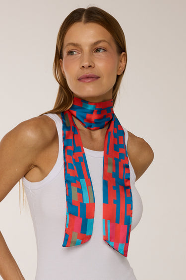 Twilly Tetris em cetim de poliéster | 8x130cm