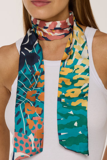 Twilly Animal Print em cetim de poliéster | 8x130cm