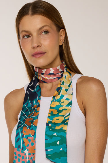 Twilly Animal Print em cetim de poliéster | 8x130cm